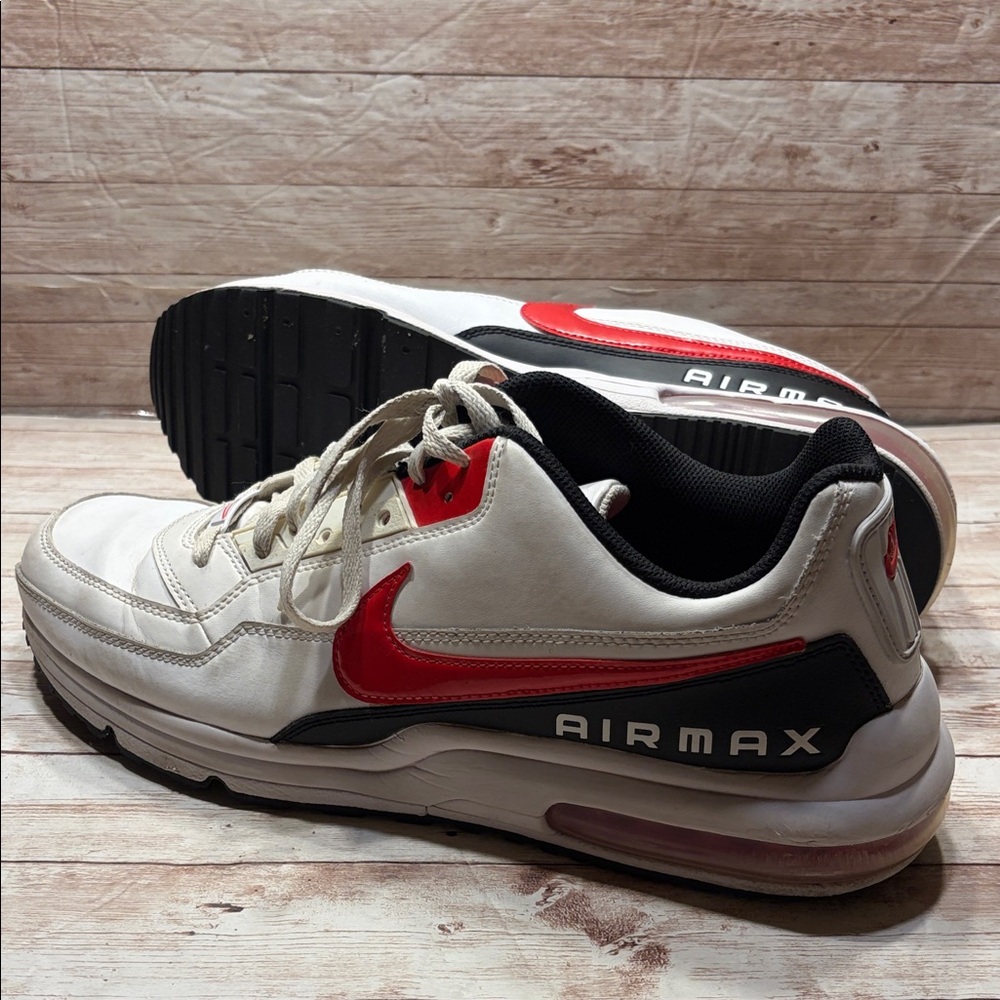 Nike Men's Air Max Size 13 White and Red Athletic Sneakers
